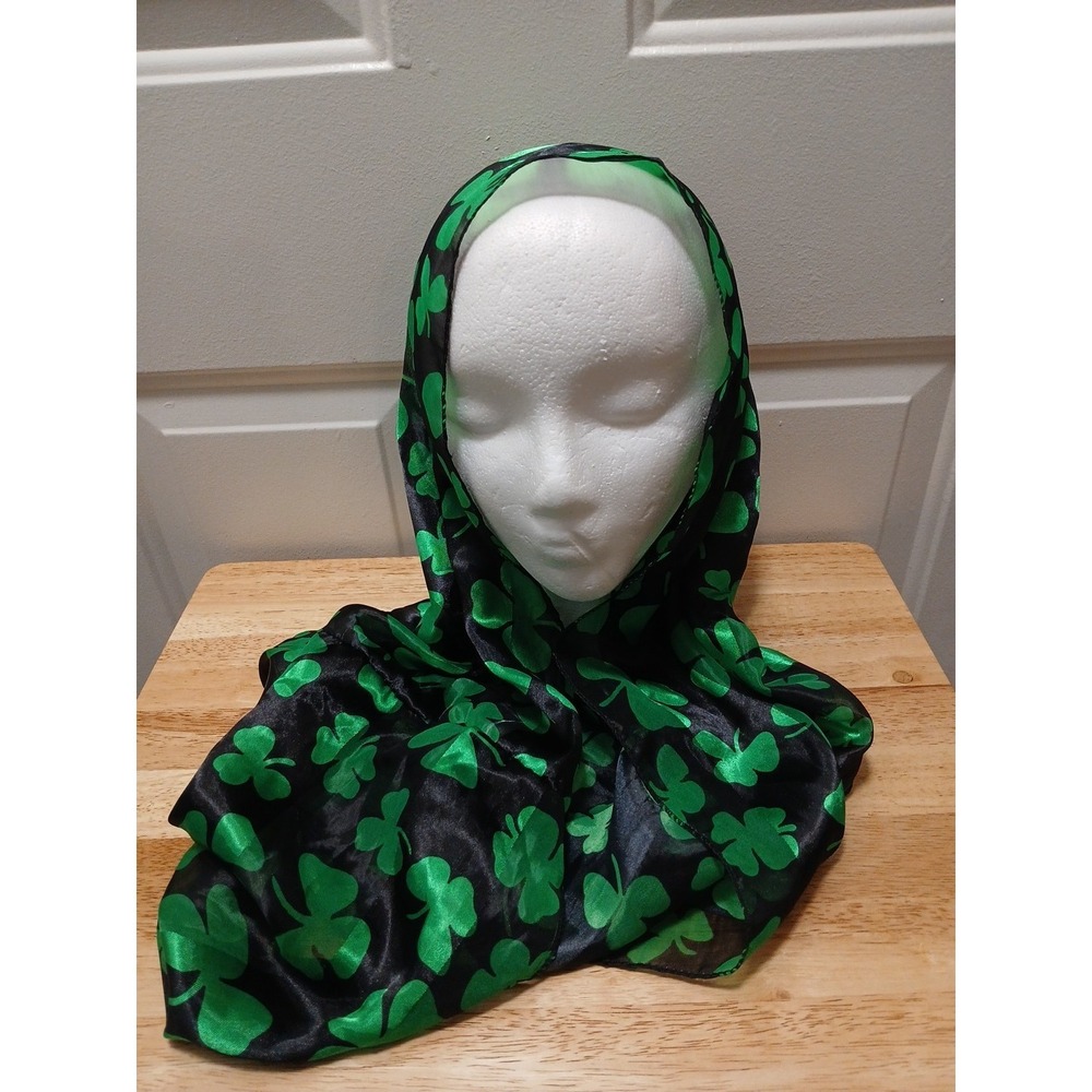 Shamrock‎ Cowl Scarf Polyester St Patrick's Day Snood Round Scarf Loop Clover
